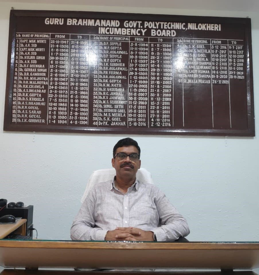 Principal, GBN Govt. Polytechnic, Nilokheri